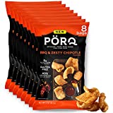 PORQ Artisanal Fried Pork Rinds, BBQ & Zesty Chipotle Flavored with Smoke Flavor Added, Gluten Free & Keto Friendly Snack with Less Sodium, 2-Ounce Bag (Pack of 8))