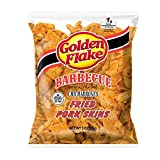 Golden Flake Pork Rinds, Barbeque (3 oz Bags, 16 Count)  Keto Friendly Snack with Low Carbs per Serving, Light and Airy Pork Skins Seasoned with Salt and Classic BBQ Seasoning
