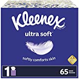 Kleenex Ultra Soft Facial Tissues, 1 Cube Box, 65 Total Tissues