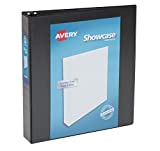 Avery Economy Showcase View 3 Ring Binder, 1.5" Round Rings, 1 Black Binder (19650)