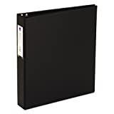 AVERY Economy Binders with Round Rings & LABEL HOLDER - BLACK