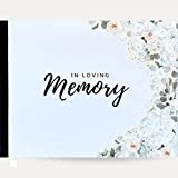 Magnolia Memorial Funeral Guest Book - Elegant in Loving Memory Memorial Service Guest Book for Funeral with Matching Share A Memory Table Stand - 200 Guests Entries with Name & Address, Hardcover