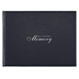 WITH LOVE in Loving Memory Guest Book - Navy Faux Leather - Condolence Book, Memorial Sign-in Book for Funerals & Memorial Services