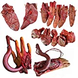 Halloween Blood Props Fake Scary Severed Hand Broken Body Parts Fake Hand,Fake Foot,Fake Eyes,Fake Fingers For Halloween Party Decorations Supplies(6PCS)