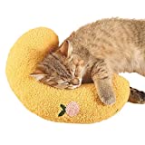 Little Pillow for Cats, Ultra Soft Fluffy Pet Calming Toy Half Donut Cuddler for Joint Relief Sleeping Improve Machine Washable