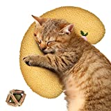 Pet Pillows for Cat Pet Toy, Soft Fluffy Cat Pillow, Catnip Toy Ball Pet Toy, Pet Calming Toy Joint Relief Sleeping Improve Pet Playing Toys Machine Washable-Yellow