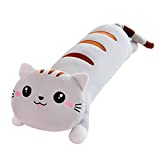 Long Cat Plush Pillow,Gray Squishy Sleeping Hugging Pillow,Long Cat Body Pillow for Birthday Party for Adults Kids Girls Boys (Gray,20in/50cm)