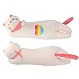 Mewaii 36 Long Cat Plush Body Pillow, Cute Rainbow Cat Stuffed Animals Kawaii Soft Plushies, Kitten Plush Pillow Doll Toy Gift for Girls Boys