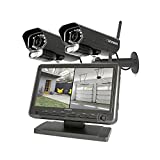 Defender PHOENIXM2 Non WiFi. Plug-in Power Security Cameras- for Home & Business Surveillance Indoor & Outdoor Bullet Cameras with 7 Inch LCD Display Monitor, Free 32 GB SD Card Included (2 Cameras)