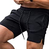 COOFANDY Men's Gym Workout Shorts Athletic Training Shorts Fitted Weightlifting Bodybuilding Shorts with Zipper Pockets Black