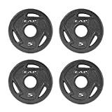 Cap 2-Inch Olympic Grip Weight Plate, 5 lb, Set of 4, 5 lb, Set of 4 Black (OPHWIS-005)
