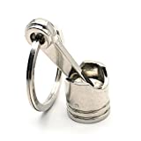 Waterwood Creative Auto Part Model Connecting Rod Pistons KeyChain Key Chain Ring-Silver