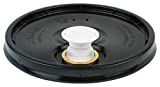 Hudson Exchange Lid with Spout and Gasket for 3.5, 5, 6, and 7 gal Buckets, HDPE, Black - 5NLR-rieke-black