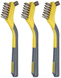 Amazon Basics Stainless Steel Mini Brushes, Soft Grip, 3-Pack