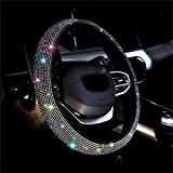 TSCYYDS Bling Rhinestone Crystal Steering Wheel Cover Bling Rhinestone Non-Slip Ladies Steering Wheel Cover (fits 14.2" -15.3" inches)