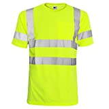 Hi Vis T Shirt ANSI Class 3 Reflective Safety Lime Short Sleeve HIGH Visibility (L)