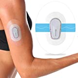 Kuruyo Adhesive Patches for Dexcom G6 Sensor Covers Overpatch Waterproof Sticker Clear Film Tape, Pack of 60, Blue