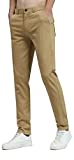 Plaid&Plain Men's Skinny Stretchy Khaki Pants Colored Pants Slim Fit Slacks Tapered Trousers 819 Khaki 28X30