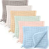 6 Pieces Large 20 x 10 Inch Muslin Burp Cloths Multi-Colors Muslin Washcloths Baby Burping Cloth Diapers 6 Absorbent Layers Muslin Face Towels for Baby (Multiple Colors, Classic Patterns)