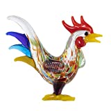crystalsuncatcher Handmade Colorful Cock Art Glass Blown Animal Figurine
