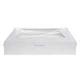 Half Size Sheet Cake Box with Window One-Piece White - 19"L x 14"W x 4"D 50 Per Case