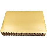 Gold Quarter Sheet Cake Board Sturdy Rectangle Greaseproof Pad Full 12 Pk Boards