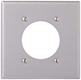 Leviton 4934 2-Gang Flush Mount 2.15 Inch Dia. Device Receptacle Wallplate, Standard Size, Steel, Device Mount, Painted Metal