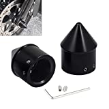 Benlari Black Front Axle Nut Covers Spike Axle Caps Compatible for Harley Touring Softail Sportster Dyna Street Glide Road King Road Glide Electra Glide Iron 883 2008-2022