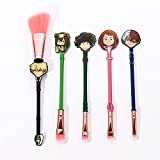 MyHeroAcademia Makeup Brushes Set, Pink Synthesis Soft Fiber Bristles Anime Makeup Brush Professional Gifts for Fansh Eye Shadows Face Powder Brushes Kit for Fans