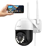 ieGeek Security Camera Outdoor with Spotlights 5MP Color Night Vision Wired Surveillance Camera, Wireless WiFi Plug-in Smart Home Cameras 360PTZ with Siren,24/7 Recording,Work with Alexa