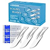 Surgical Grade Blades #10 50pcs Sterile Scalpel Blades Individually Wrapped, with Storage Case, for Biology Lab Anatomy, Practicing Cutting, Medical Student, Sculpting, Repairing (#10, 50)