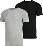 Nike Men`s Everyday Cotton Stretch Crew Neck Undershirts 2 Pack (Black(KE1010-038)/G_Heather, Medium)