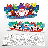 Baker Ross AX472 Christmas Color in Cards for Kids - Pack of 10, Pop Up Festive Card Crafts and Decorations for Children