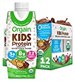 Orgain Organic Kids Protein Nutritional Shake, Chocolate - 8g of Protein, 22 Vitamins & Minerals, Fruits & Vegetables, Gluten Free, Soy Free, Non-GMO, 8.25 Fl Oz (Pack of 12)