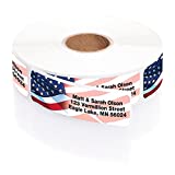 Personalized Proudly American Rolled Address Labels with Elegant Plastic Dispenser