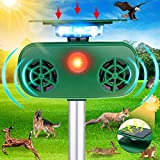 Protecker Ultrasonic Animal Repeller Solar Powered Outdoor,Animal Deterrent Devices Outdoor with Motion and Light Sensor Sound,Squirrel Cat Deer Bird Repellent Sound for Yard, Green