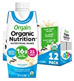 Orgain Organic Vegan Plant Based Nutritional Shake, Vanilla Bean - Meal Replacement, 16g Protein, 21 Vitamins & Minerals, Non Dairy, Gluten Free, Non-GMO, Packaging May Vary, 11 Fl Oz (Pack of 12)