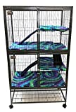 Piggy BedSpreads Fleece Liners for Ferret Nation Critter Nation Cage (Double, Northern Lights) Cage Not Included