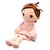 ikasus Stuffed Baby Toys Girls with Clothes, Soft Plush Rag Doll for Girl, 15.7 My First Rag Doll , Plush Baby Toy with Skirt Plush Toy Baby Girls Sleeping Partner Doll Christmas Birthday Gift Pink