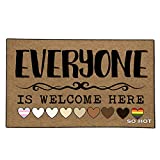 So Hot Funny Door mat Custom Indoor Everyone is Welcome Here 18X30 Inch Home and Office Decorative Entry Rug Garden/Kitchen/Bedroom Mat Non-Slip Rubber