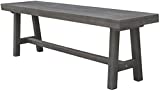 Vifah Miami Acacia Weathered-Wood Picnic Backless Bench for 3 Seater in Entry Way