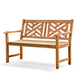 Cambridge Casual Maine Outdoor Garden Bench for Patio Furniture, 4-Foot, Natural Teak