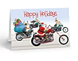 Motorcycle Christmas Cards - Assorted Motorcycle Cards - 18 Christmas Cards & Envelopes (Santa Gang)