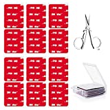 HAYVAN 3M Sticky Pads 12 PCS - Multipurpose Strong Adhesive 3M Double Sided Foam Tape with Stainless Steel Folding Scissors, for Car, LED Strip Lights and Home Office Decor - 1.96 in X 1.57 in