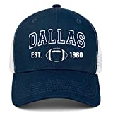 Mens Womens Dallas Classic Baseball Cap Navy-Blue Cotton Trucker Dad Hat