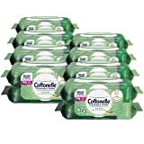 Cottonelle GentlePlus Flushable Wet Wipes with Aloe & Vitamin E, Adult Wet Wipes, 16 Flip-Top Packs, 42 Wipes per Pack (2 Packs of 42) (672 Total Flushable Wipes)