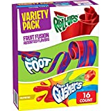 Fruit Roll-Ups, Fruit by the Foot, Gushers, Snacks Variety Pack, 16 ct (Pack of 6)