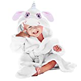 HIPHOP PANDA Bamboo Baby Bath Robe (Unicorn, 0-9 Months)