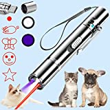 Cat Laser Toy, Dog Laser Pointer for Interactive Toys for Indoor Cats Dogs, Long Range 7 Modes Lazer Projection Playpen for Kitten Outdoor Pet Chaser Tease Stick Training Exercise,USB Recharge