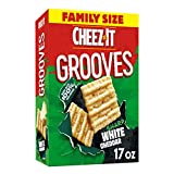 Cheez-It Grooves Cheese Crackers, Crunchy Snack Crackers, Lunch Snacks, Sharp White Cheddar, 17oz Box (1 Box)